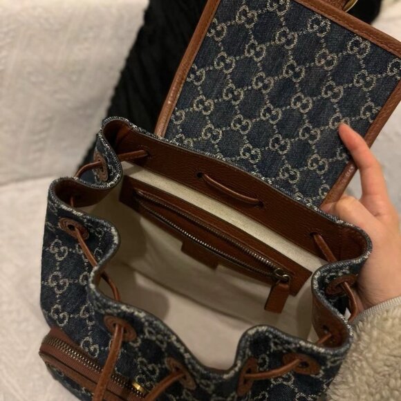 GUCCI monogram interlocking double G logo school bag backpack - Picture 2 of 5